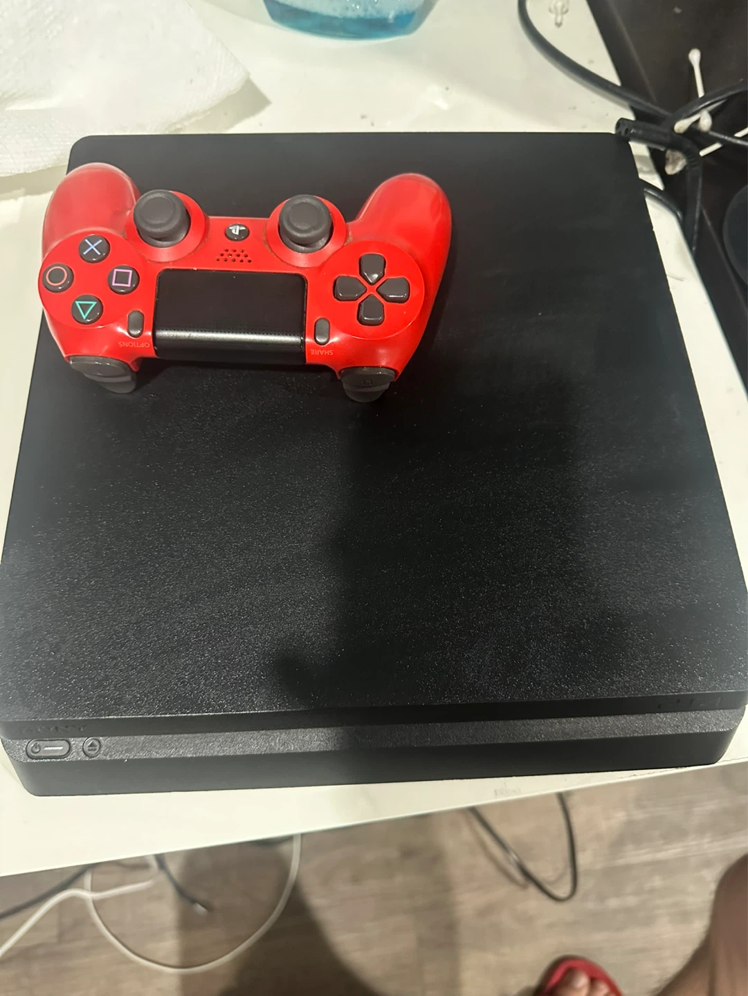 PlayStation 4 Slim with Red Controller