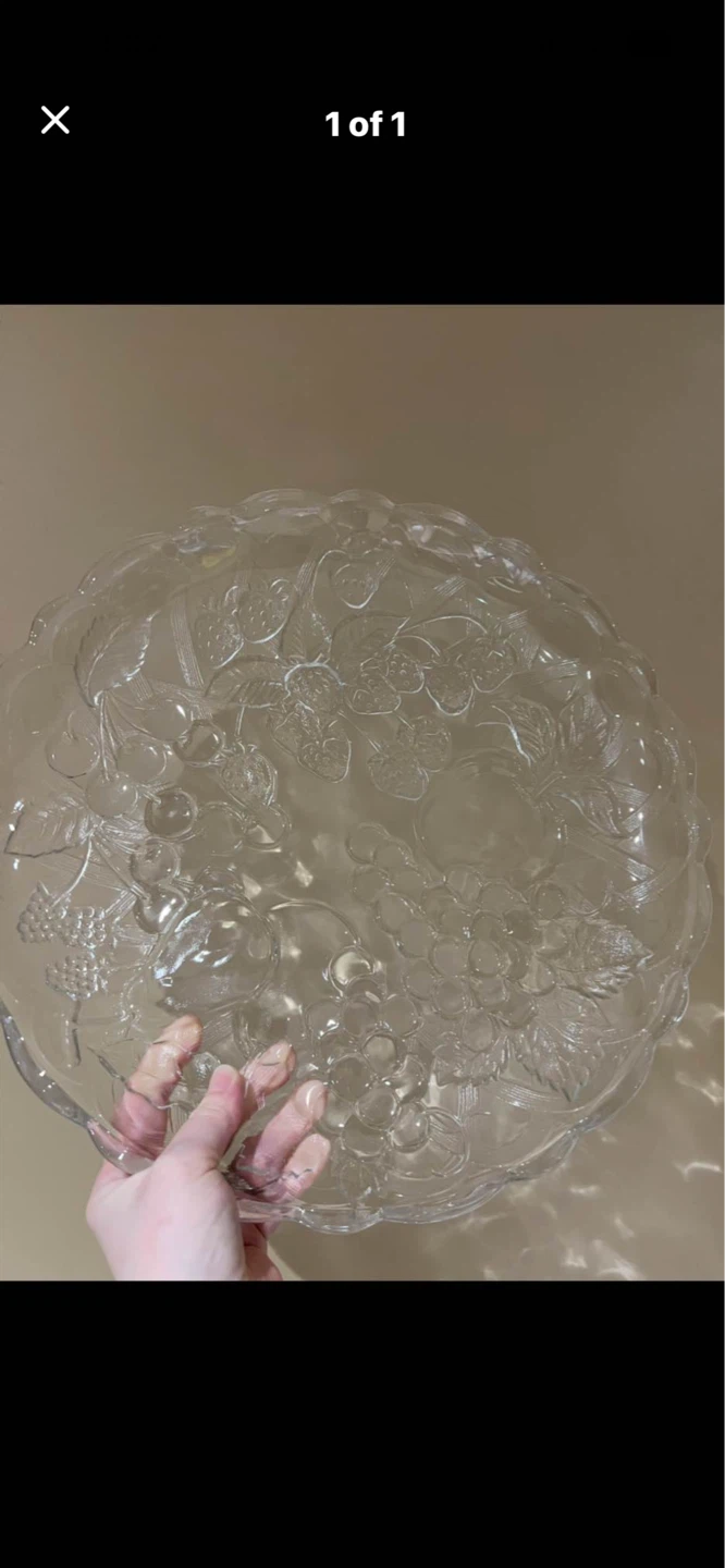 Glass Fruit Embossed Cake Stand