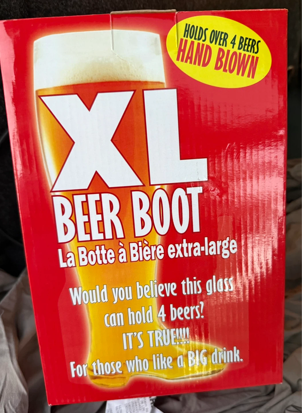 XL Beer Boot Glass