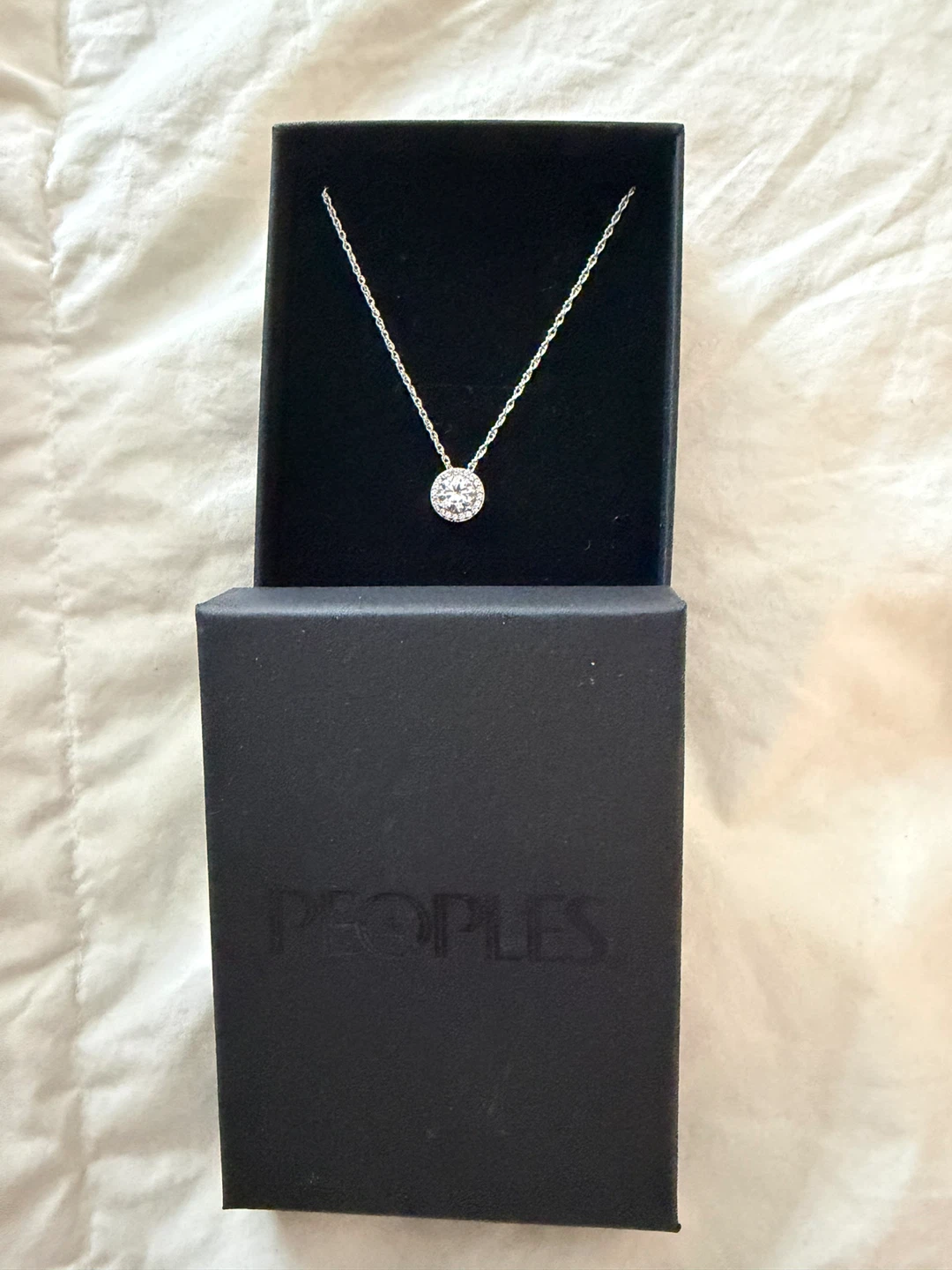 White Lab-Created Pendant Necklace Sterling Silver