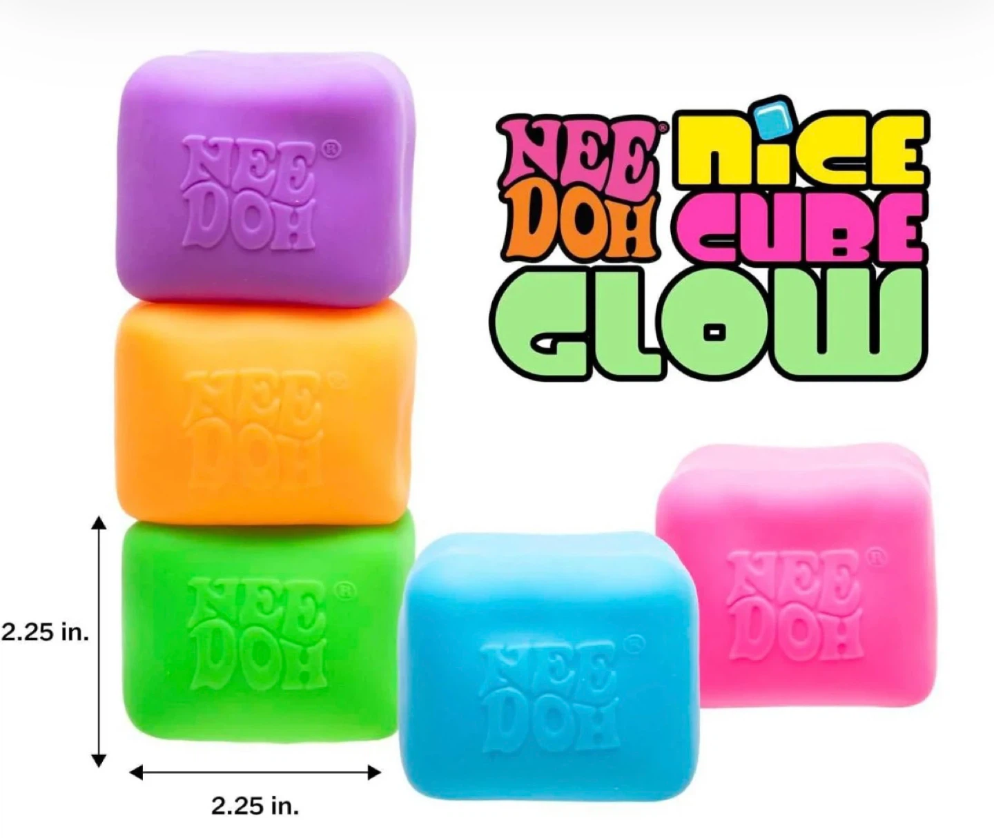 Nee Doh Nice Cube(Glow) Super Solid Squish Fidget Toy - photo 4
