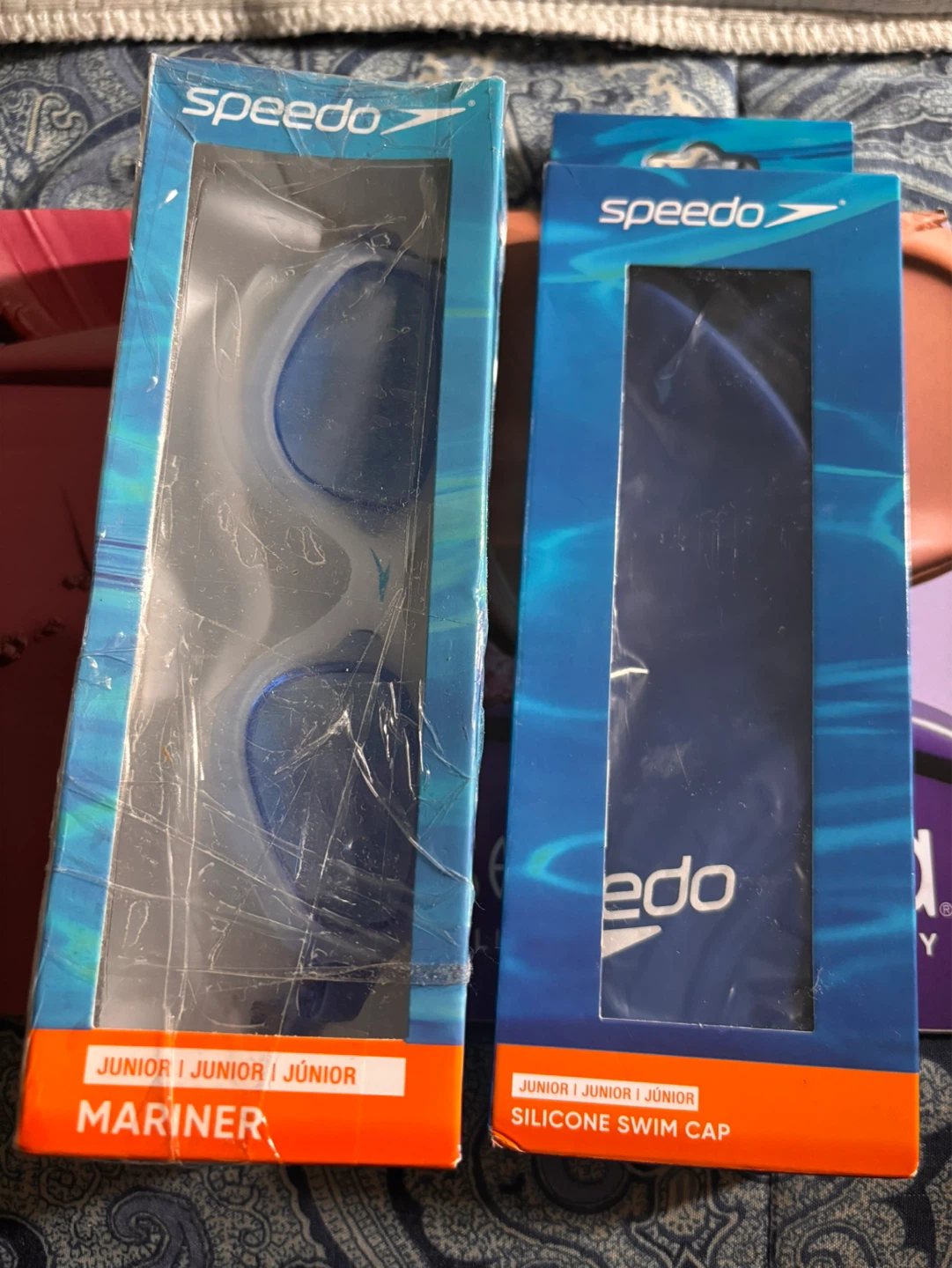 Speedo Mariner Junior Goggles & Silicone Swim Cap Set - photo 2