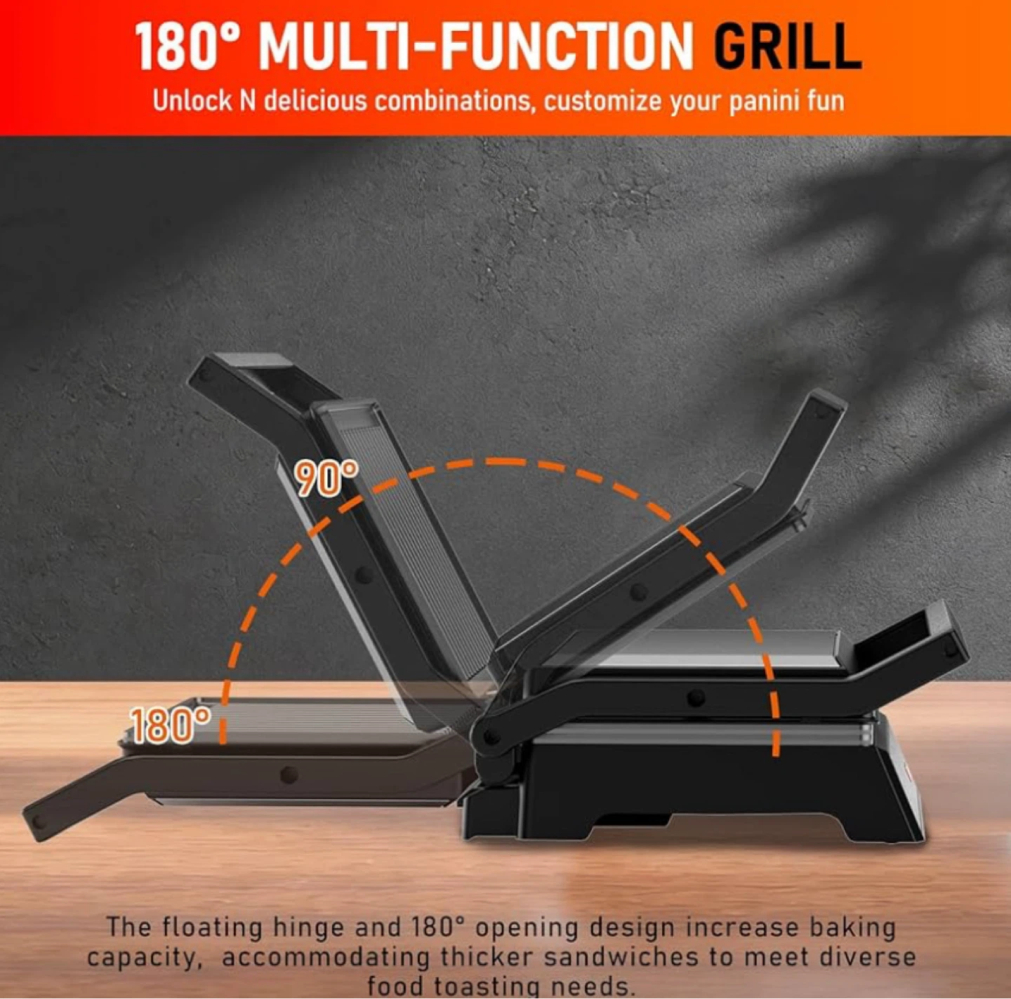 1200W Multi-Function Grill, 3 in 1 Panini Press - photo 3