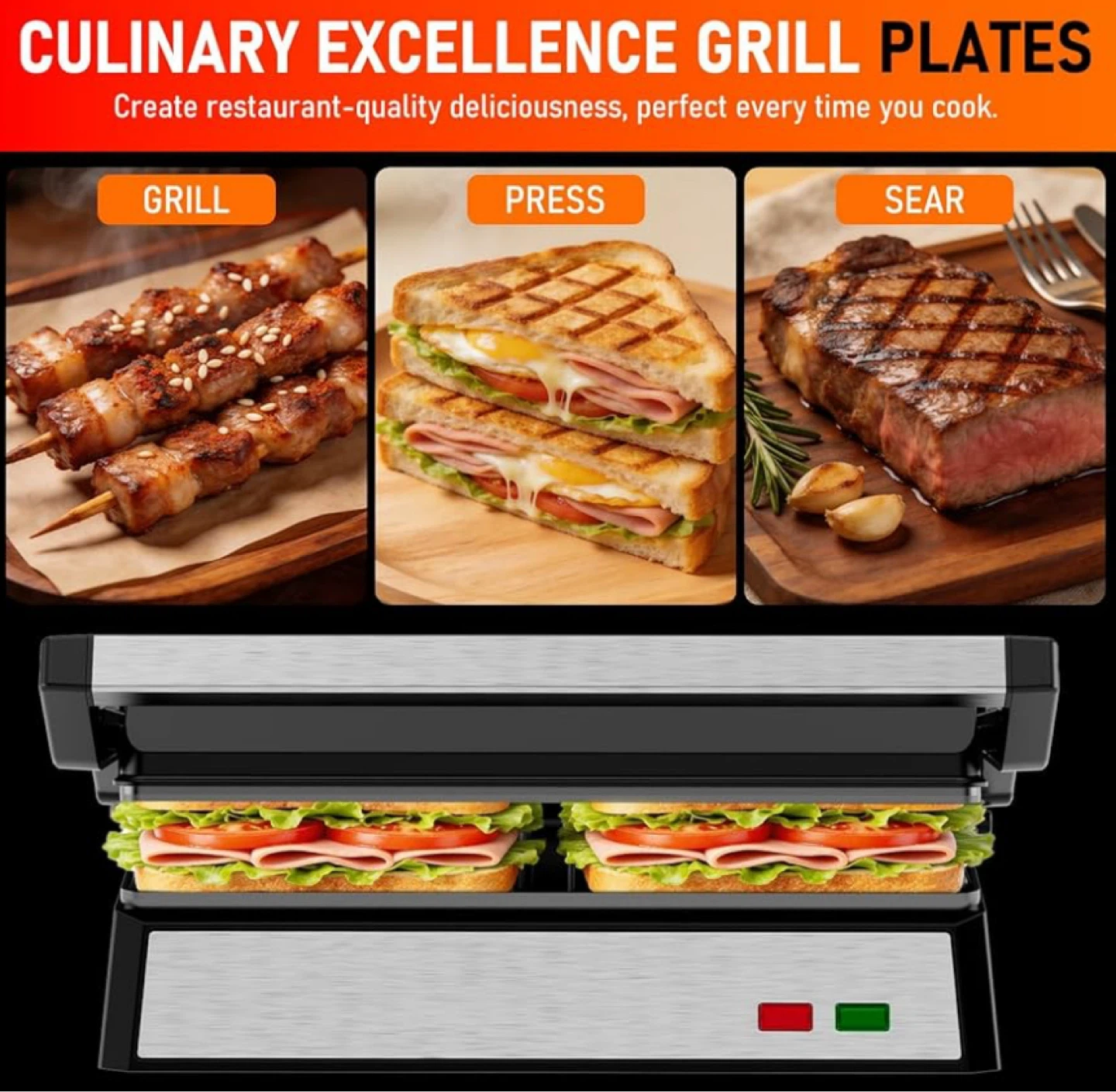 1200W Multi-Function Grill, 3 in 1 Panini Press - photo 5