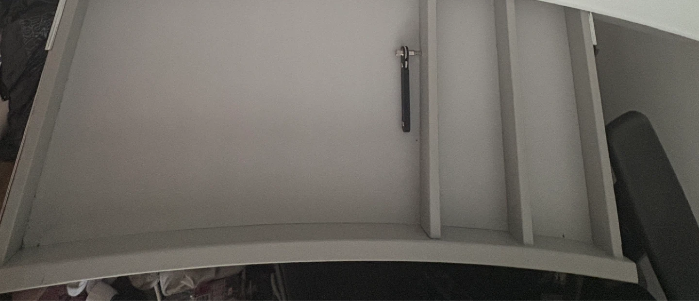 White Modern Desk with Drawer - photo 3