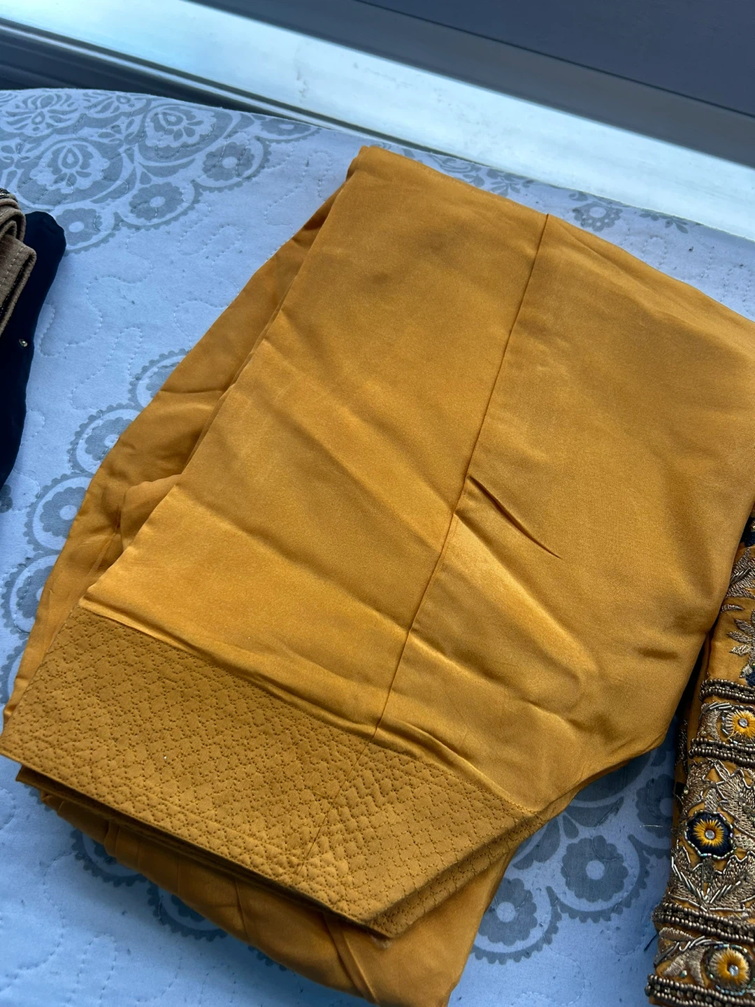 Yellow and grey Embroidered Indian Suit - photo 4