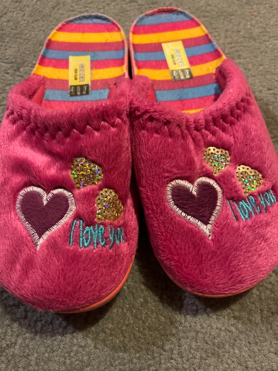 Kids Pink Slippers with Hearts - photo 3