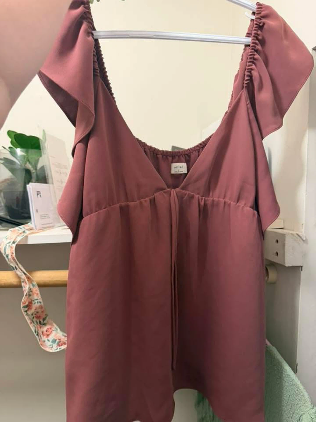 Wilfred Pink Ruffle Sleeve Top