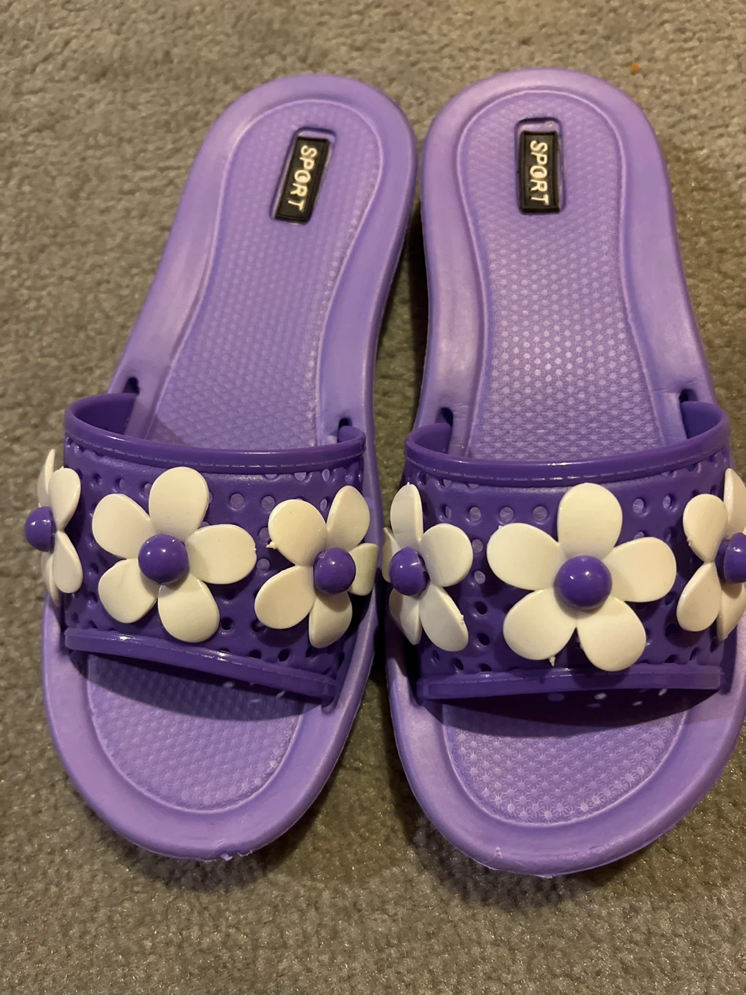 Purple Slides with Flower Design