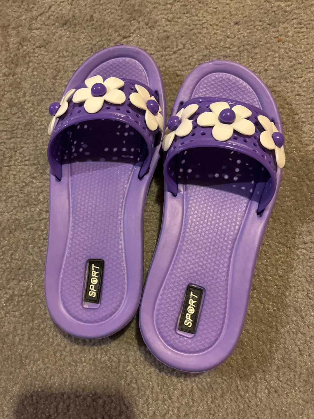 Purple Slides with Flower Design - photo 2