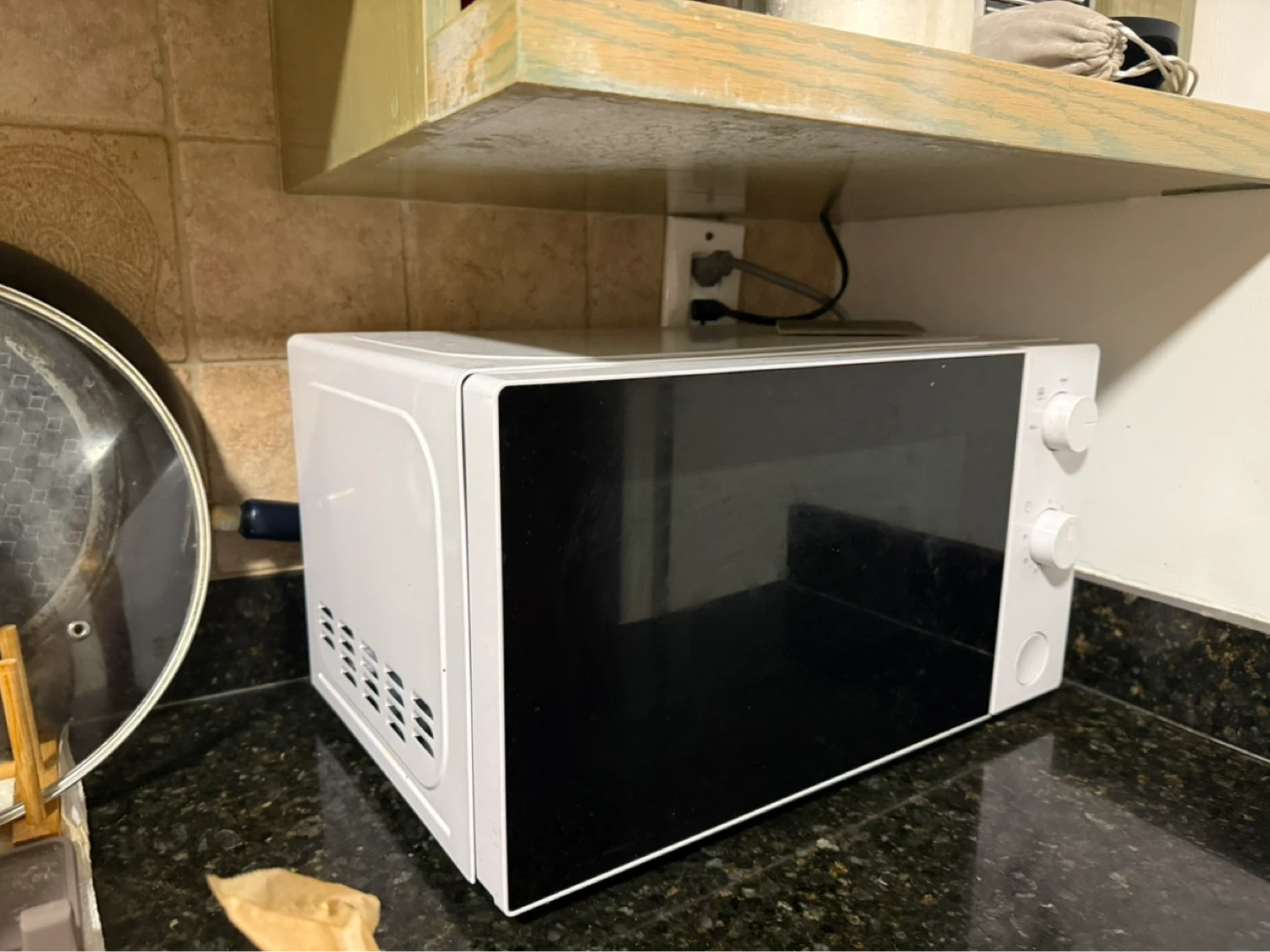 White Compact Microwave