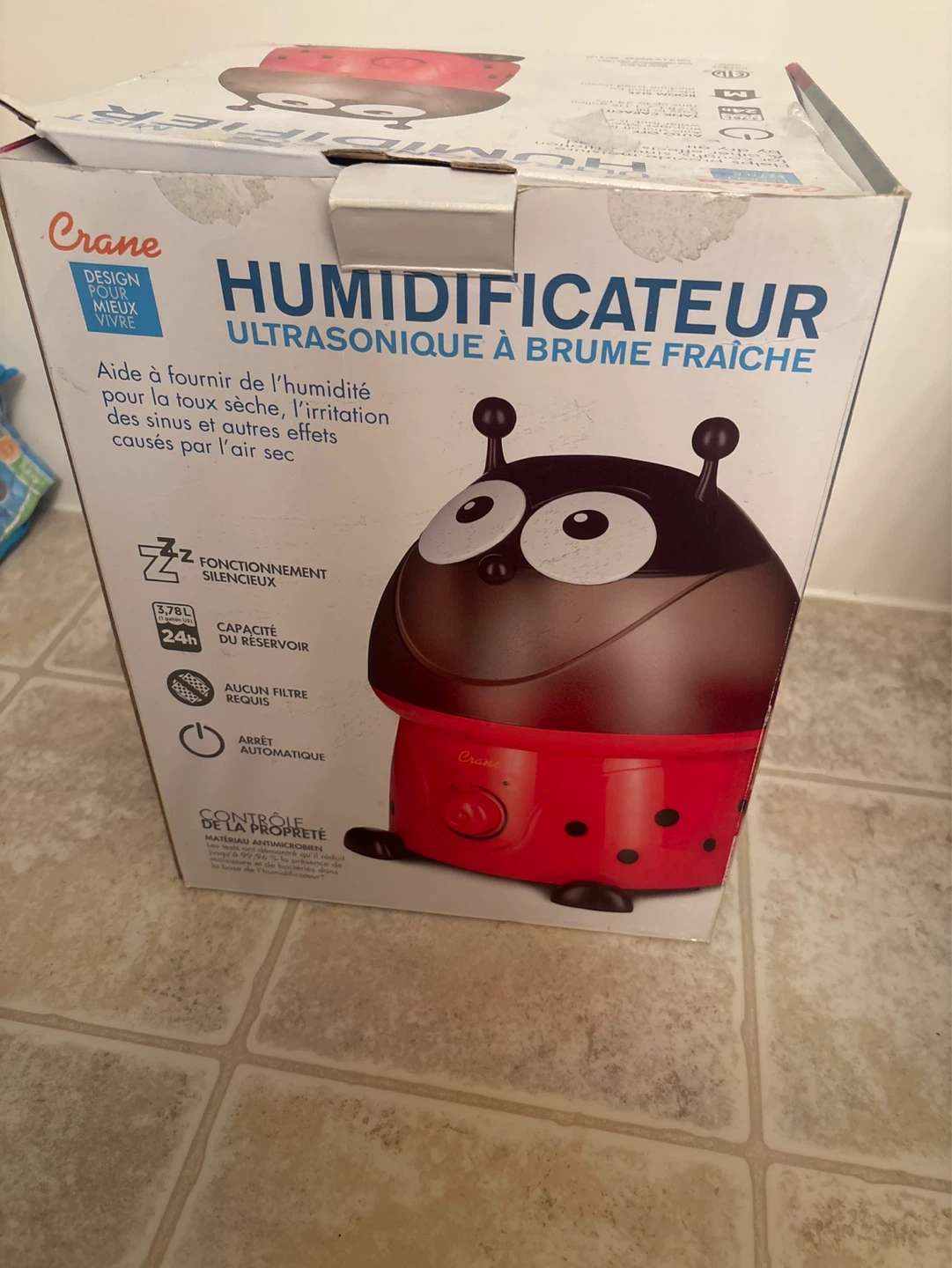 Crane Ultrasonic Cool Mist Ladybug Humidifier