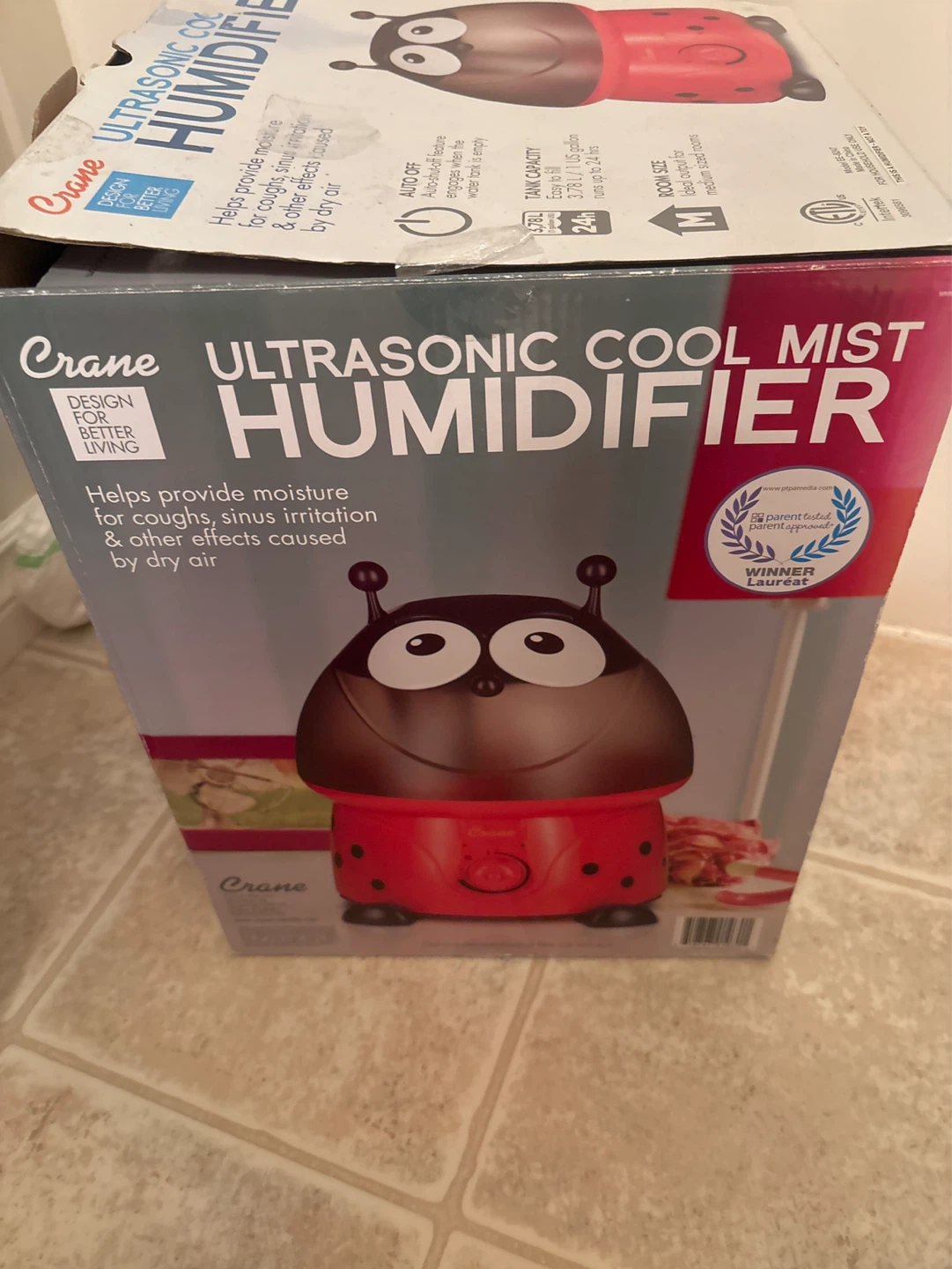 Crane Ultrasonic Cool Mist Ladybug Humidifier - photo 4