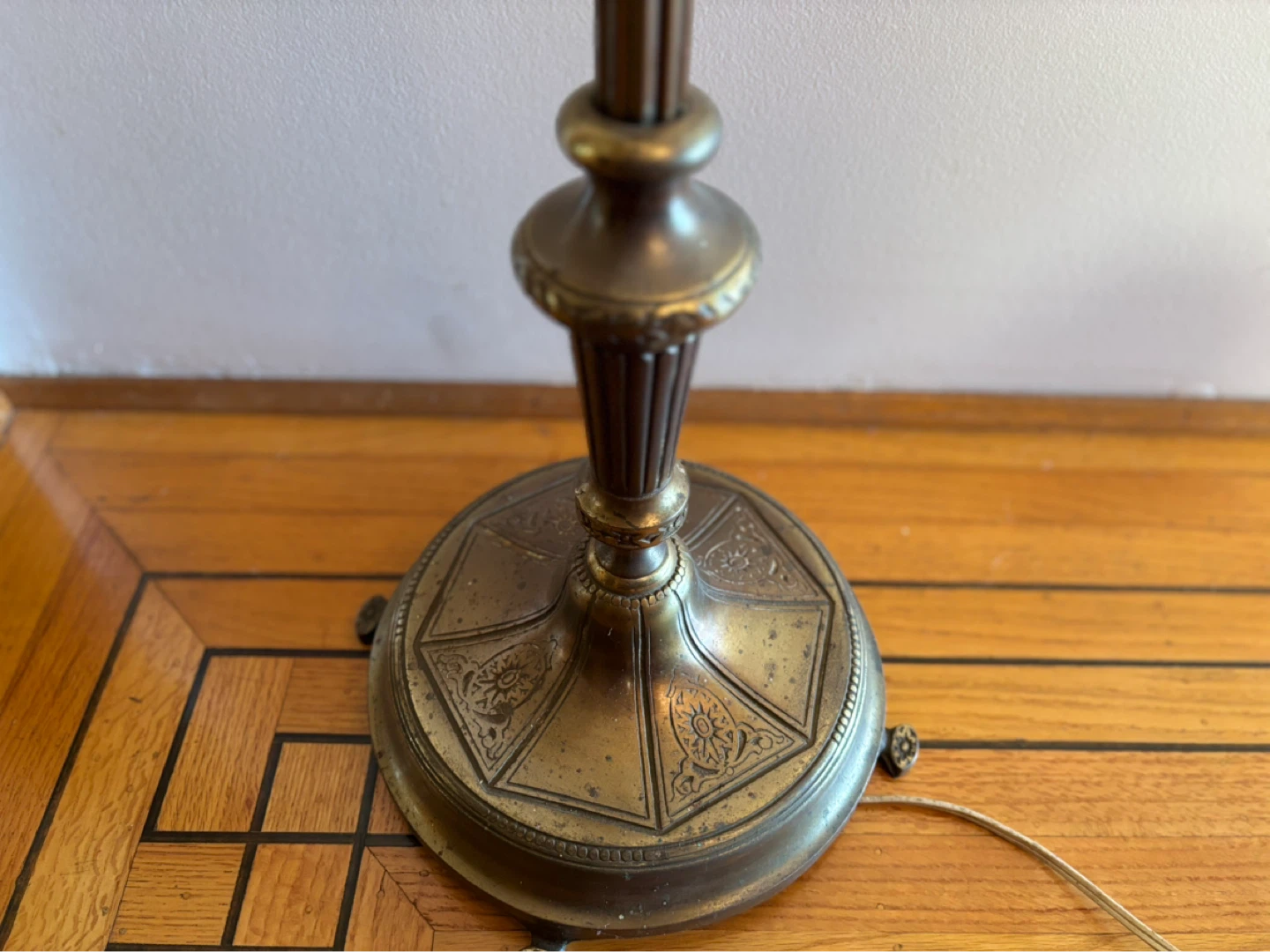 Vintage 3-Light Torchiere Floor Lamp w/ Milk Glass Shade - photo 4