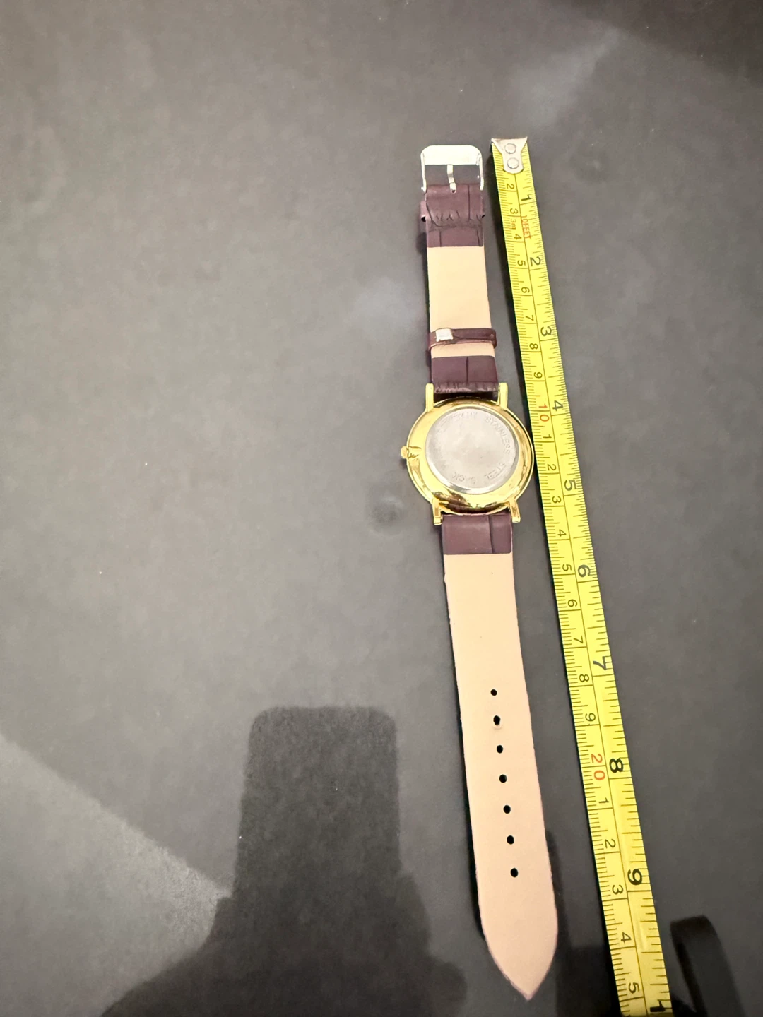 MINGBO Quartz Watch with Burgundy Leather Strap - photo 3
