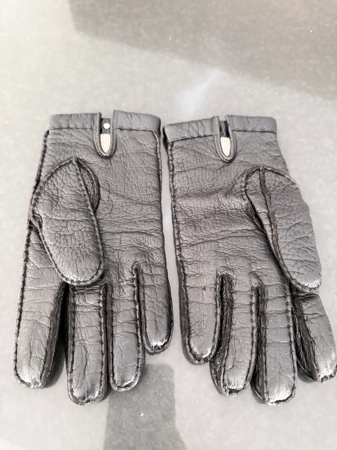 Aigner Black Leather Gloves with Knit Lining - photo 2