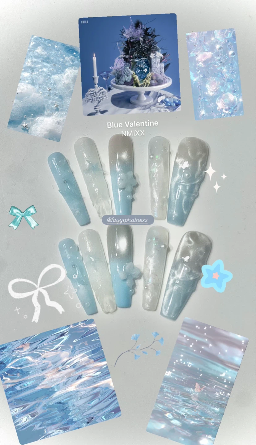 Press-on nails🩵
