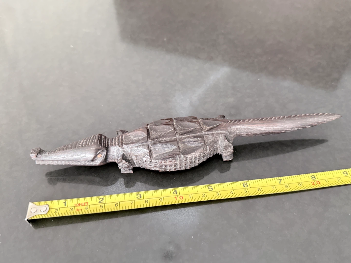 Wooden Carved Alligator Figurine - photo 4