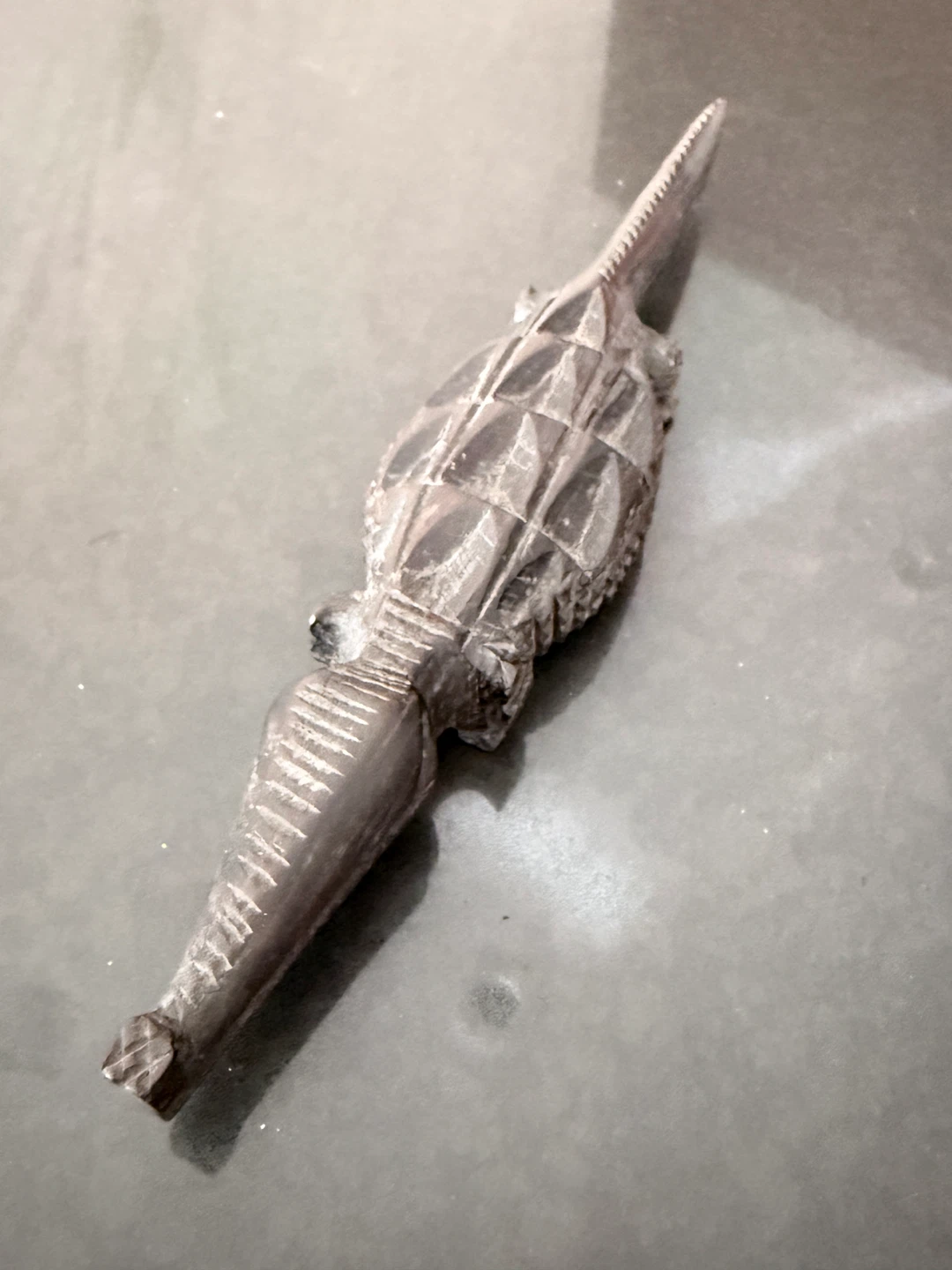 Wooden Carved Alligator Figurine - photo 2