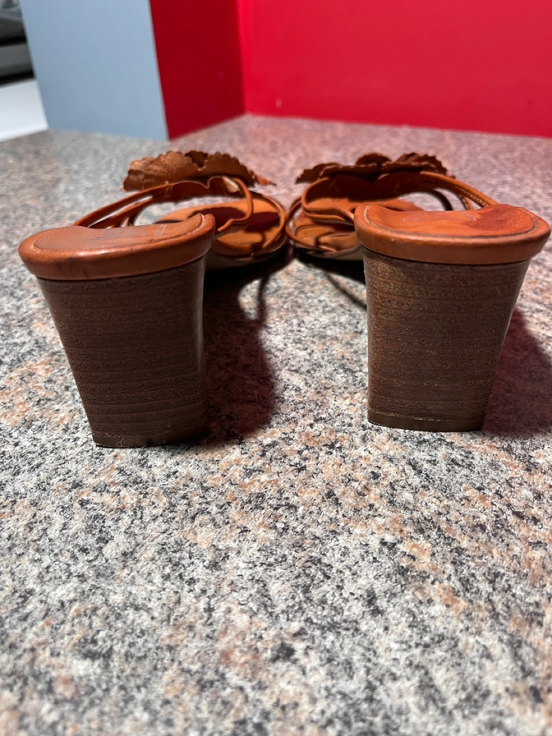 Baldi By Dzi Brown Leather Flower Heeled Sandals - photo 2