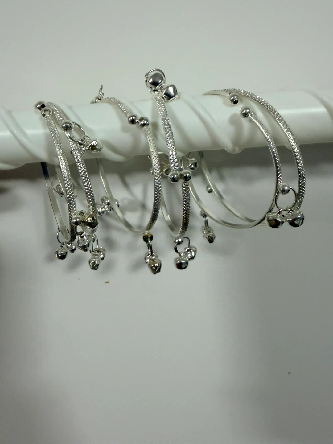 Set of 3 Silver Anklets with Bells - photo 4