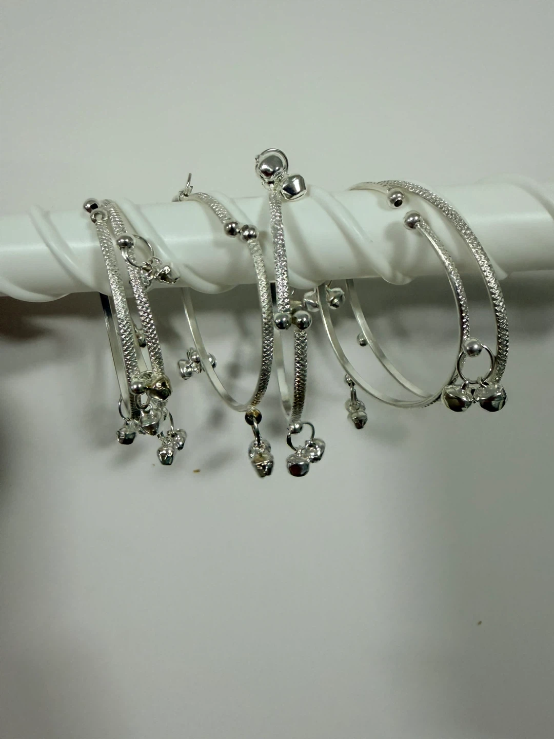 Set of 3 Silver Anklets with Bells - photo 5