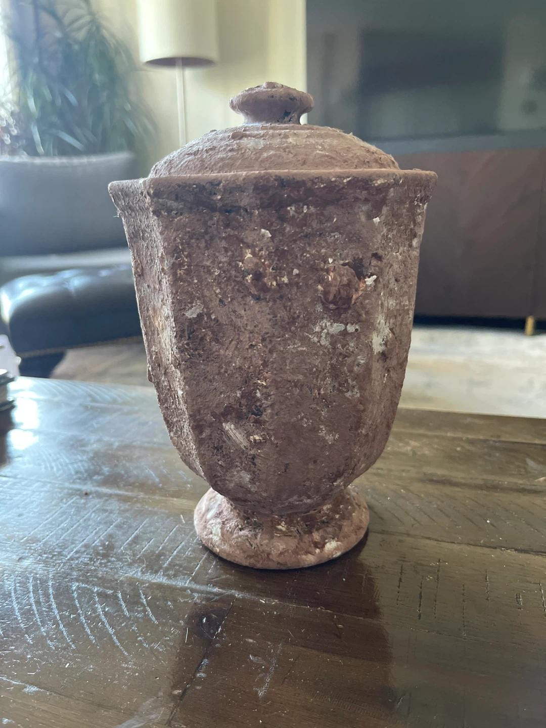 Decorative Terracotta Lidded Jar