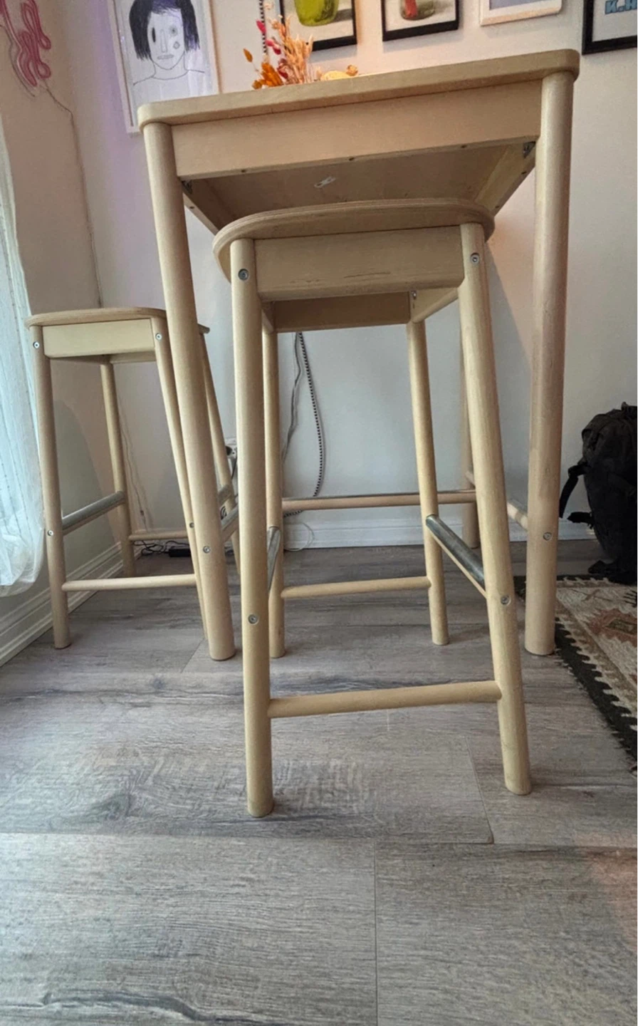 Birch bar table and Bar Stools (Set of 2) - photo 2