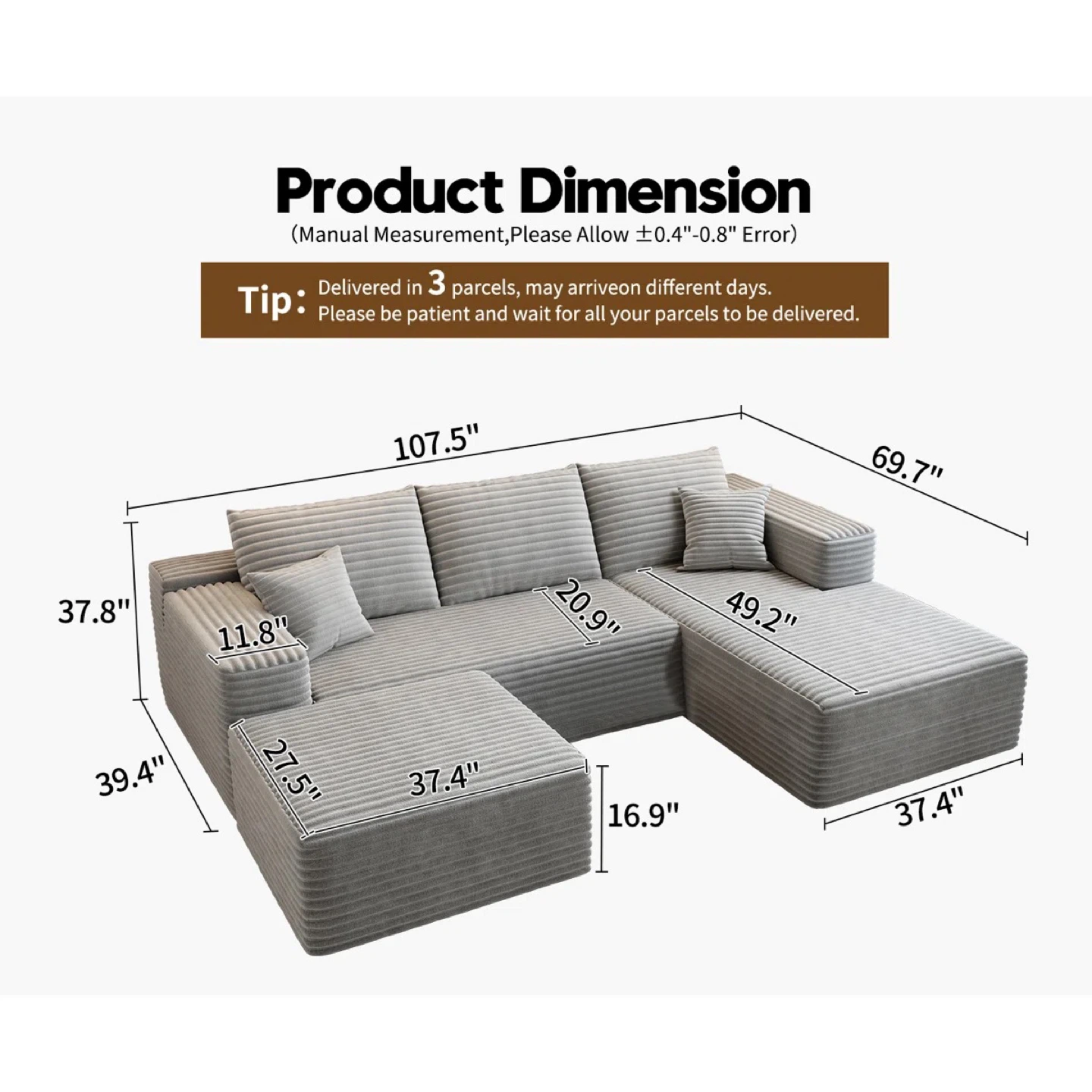 Modern Sectional - Retail $780 - photo 2