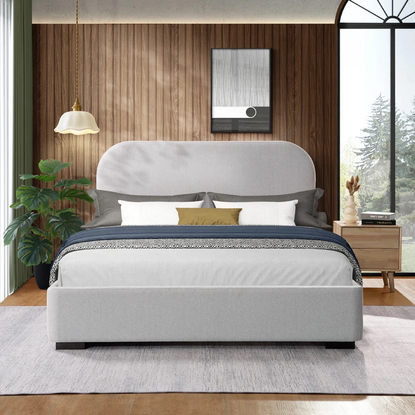 Joss & Main Modern Upholstered Platform Queen Bed Frame