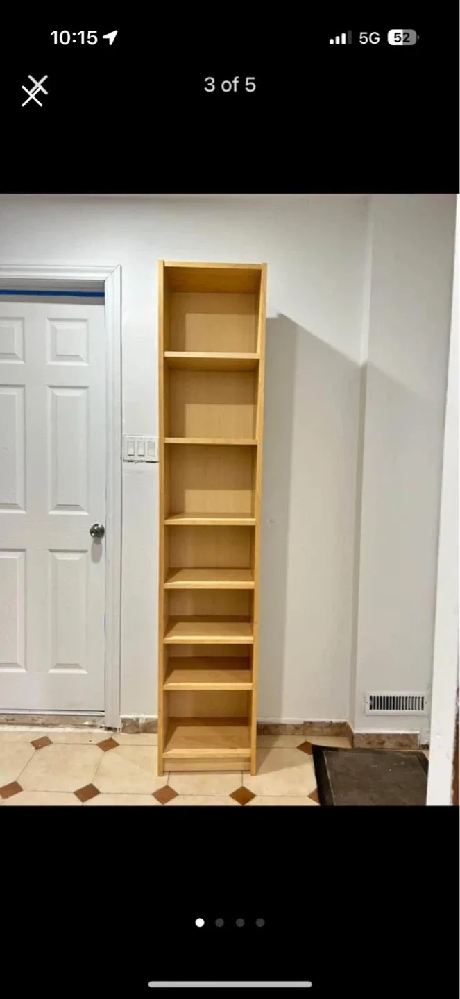 Tall Wooden Bookshelf