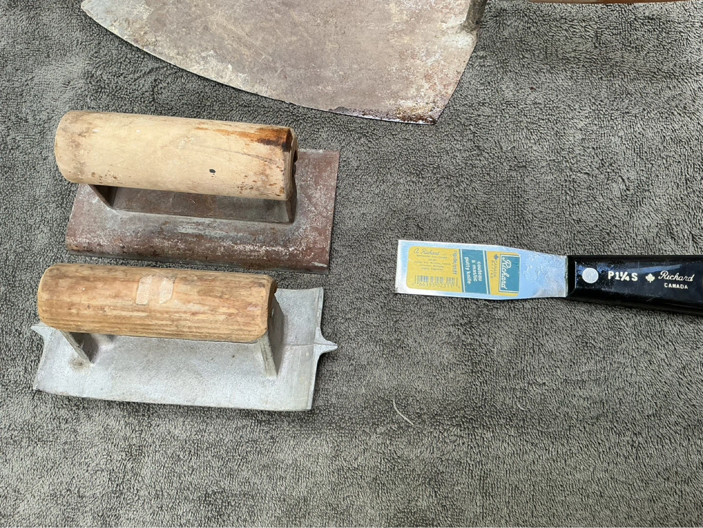 Masonry Tools Lot Goldblatt Tichard Trowels Floats Putty Knife - photo 3
