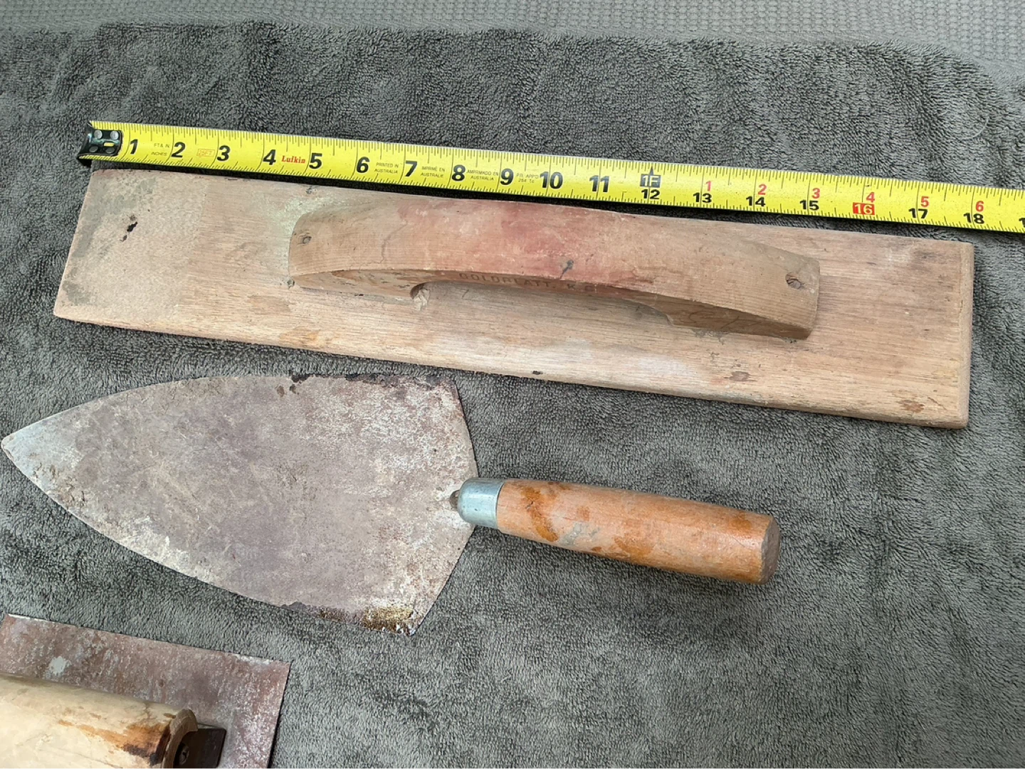 Masonry Tools Lot Goldblatt Tichard Trowels Floats Putty Knife - photo 2