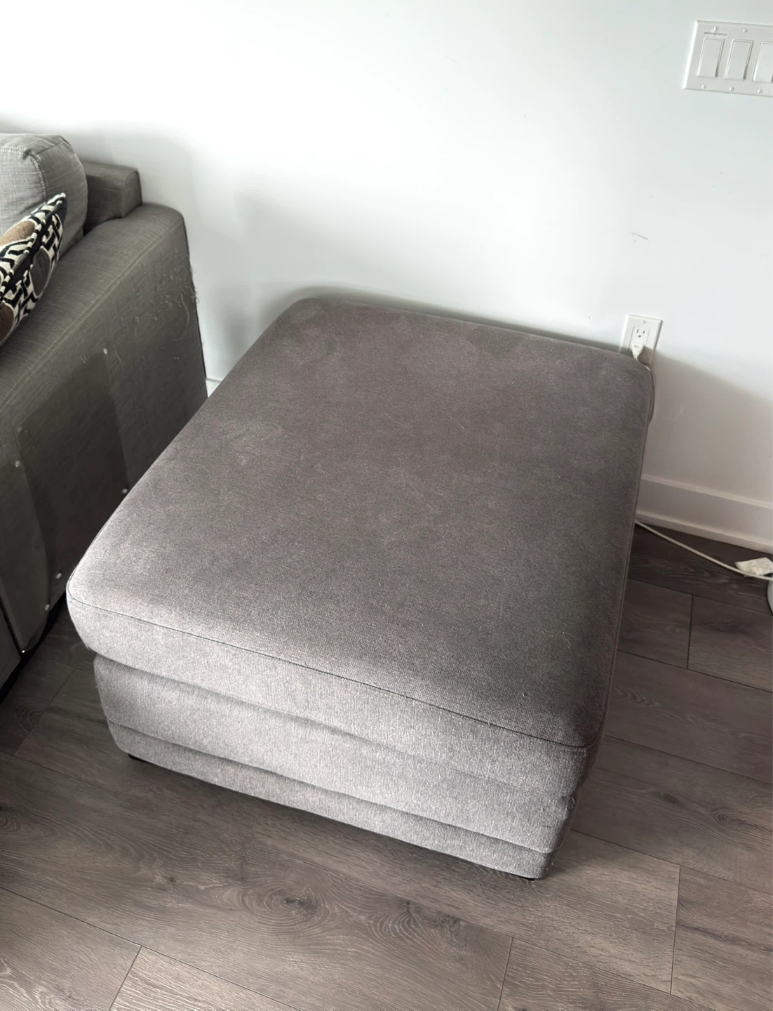 Grey Fabric Ottoman / Footrest
