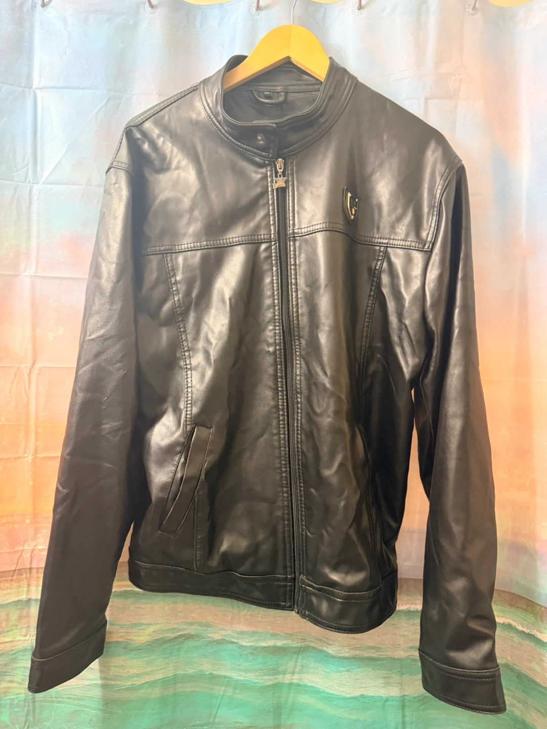 EA EMPORIO COLLEZIONE Black Faux Leather Jacket - photo 3