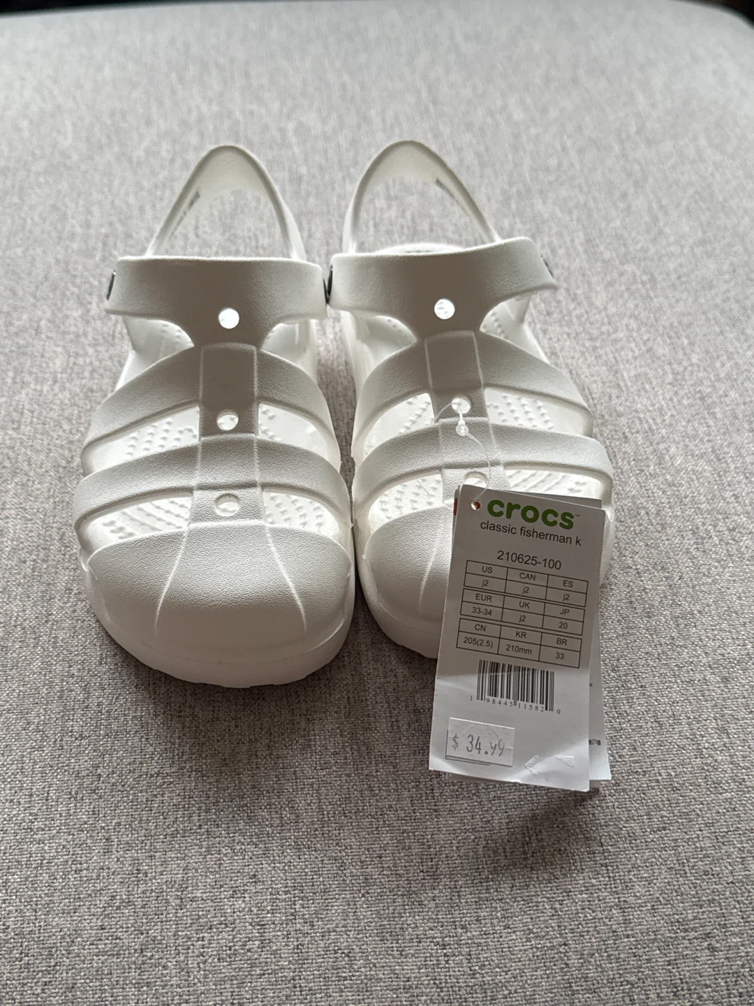 Crocs Classic Fisherman K Sandals White