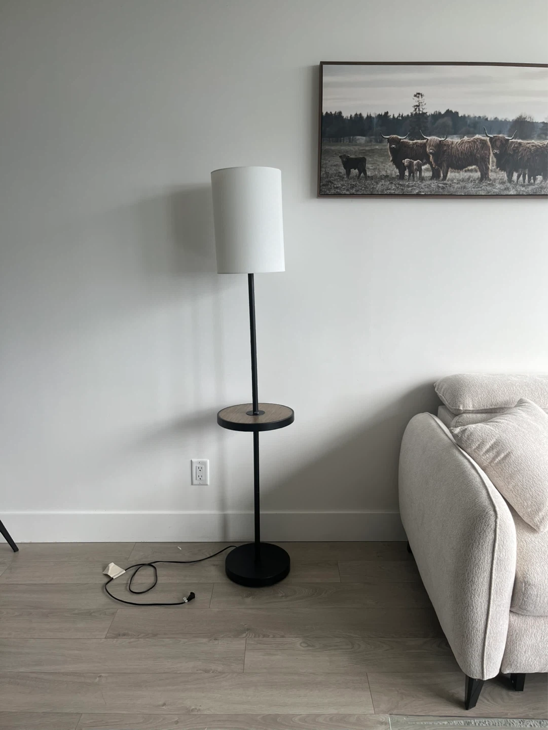 Floor Lamp with Side Table