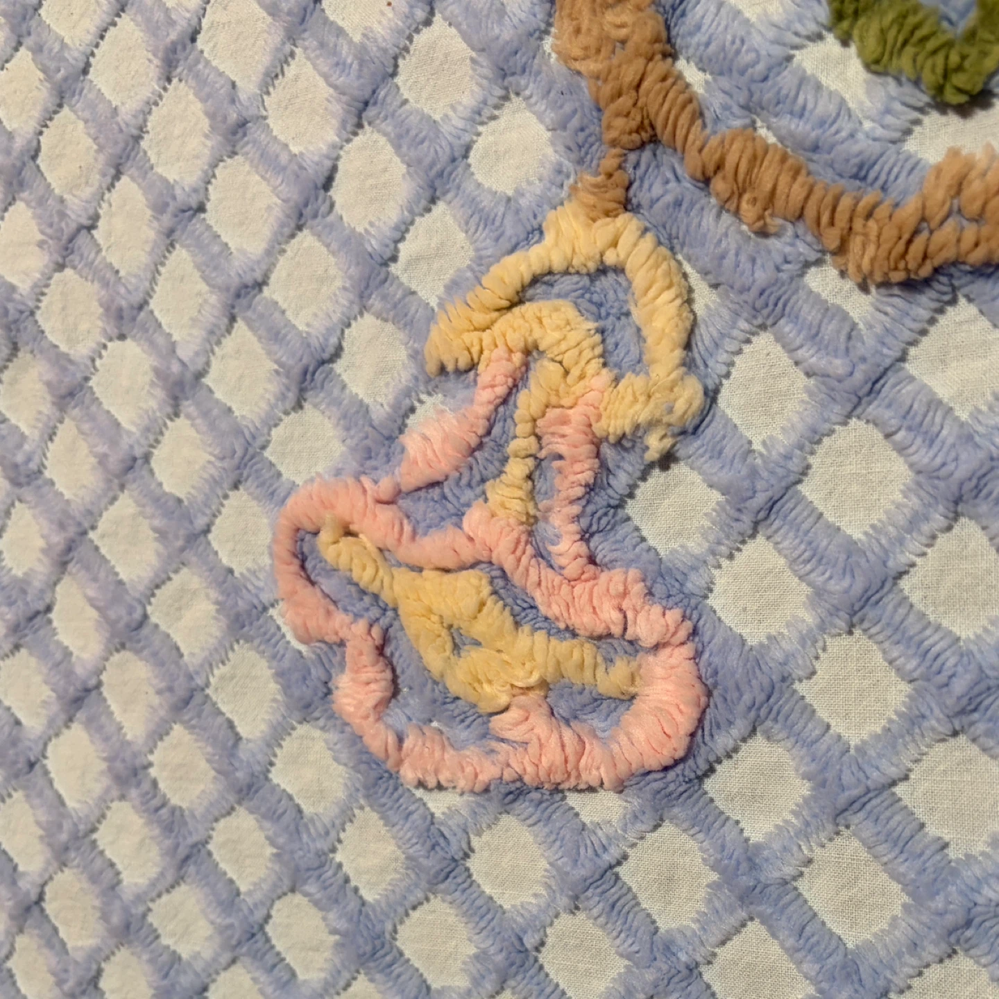 Blue Vintage Chenille Bedspread - photo 3