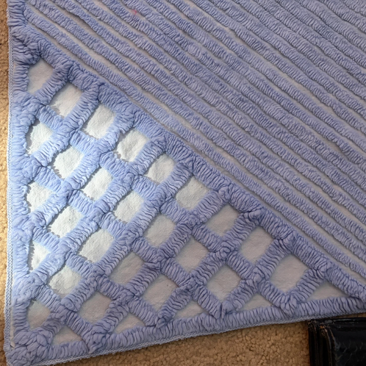 Blue Vintage Chenille Bedspread - photo 4