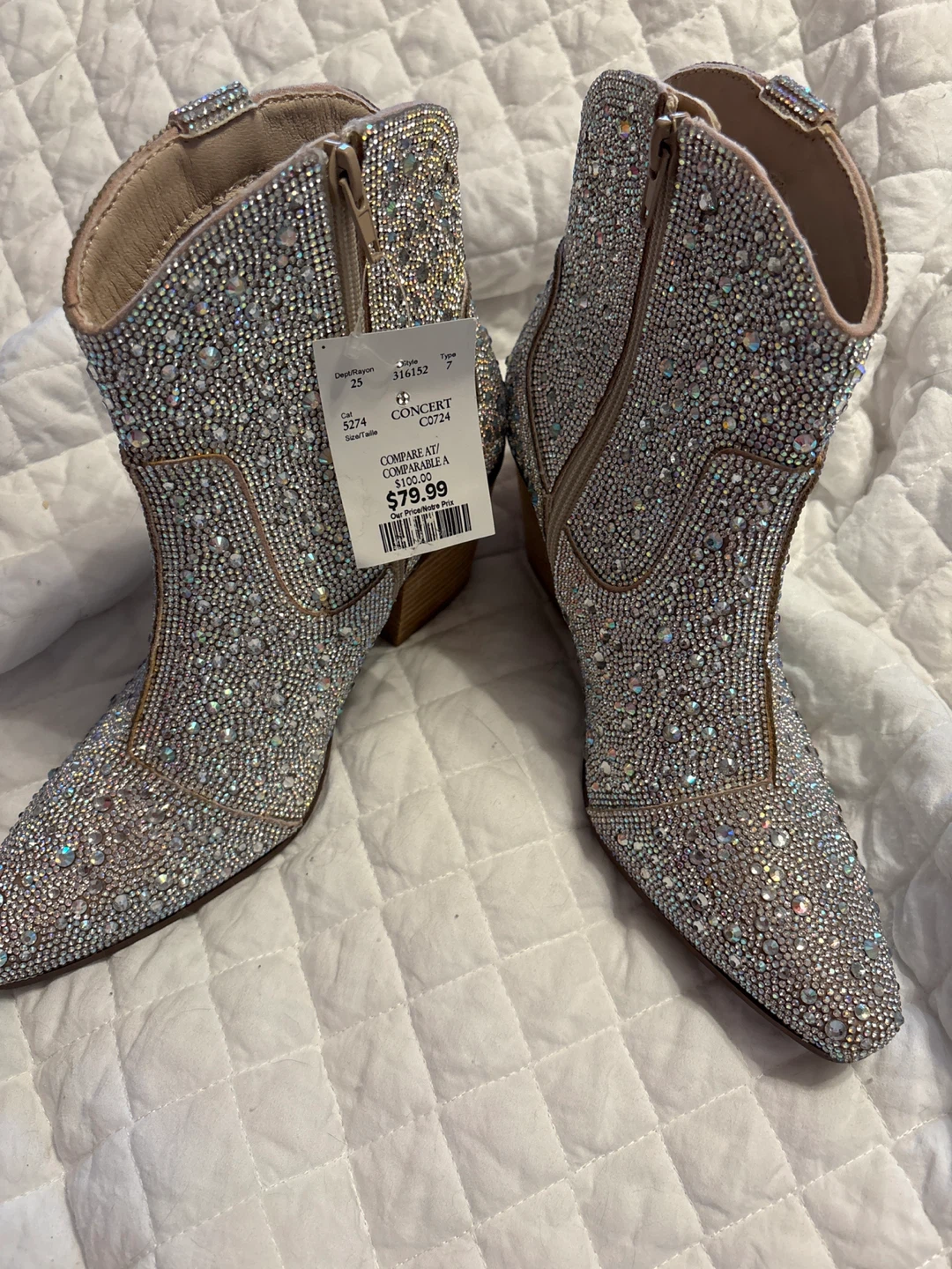 Rhinestone Cowboy Boots Size 8.5