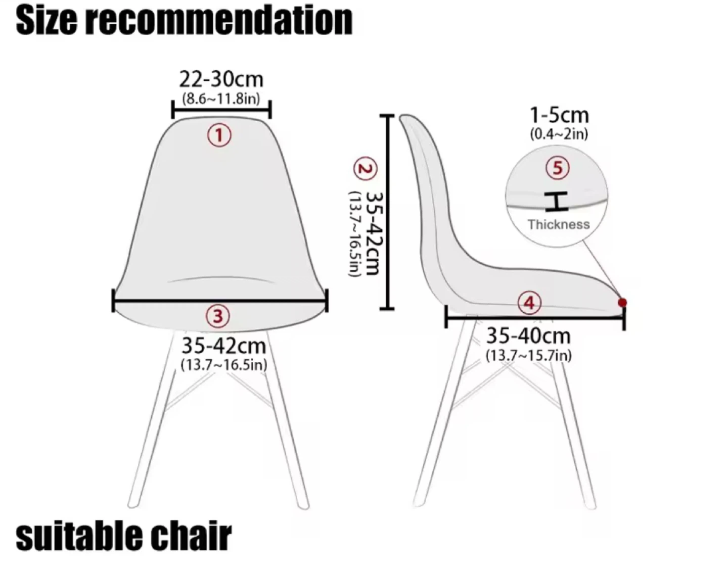 Set of 4 Kids/Small Chair Covers – Dark Gray - photo 3