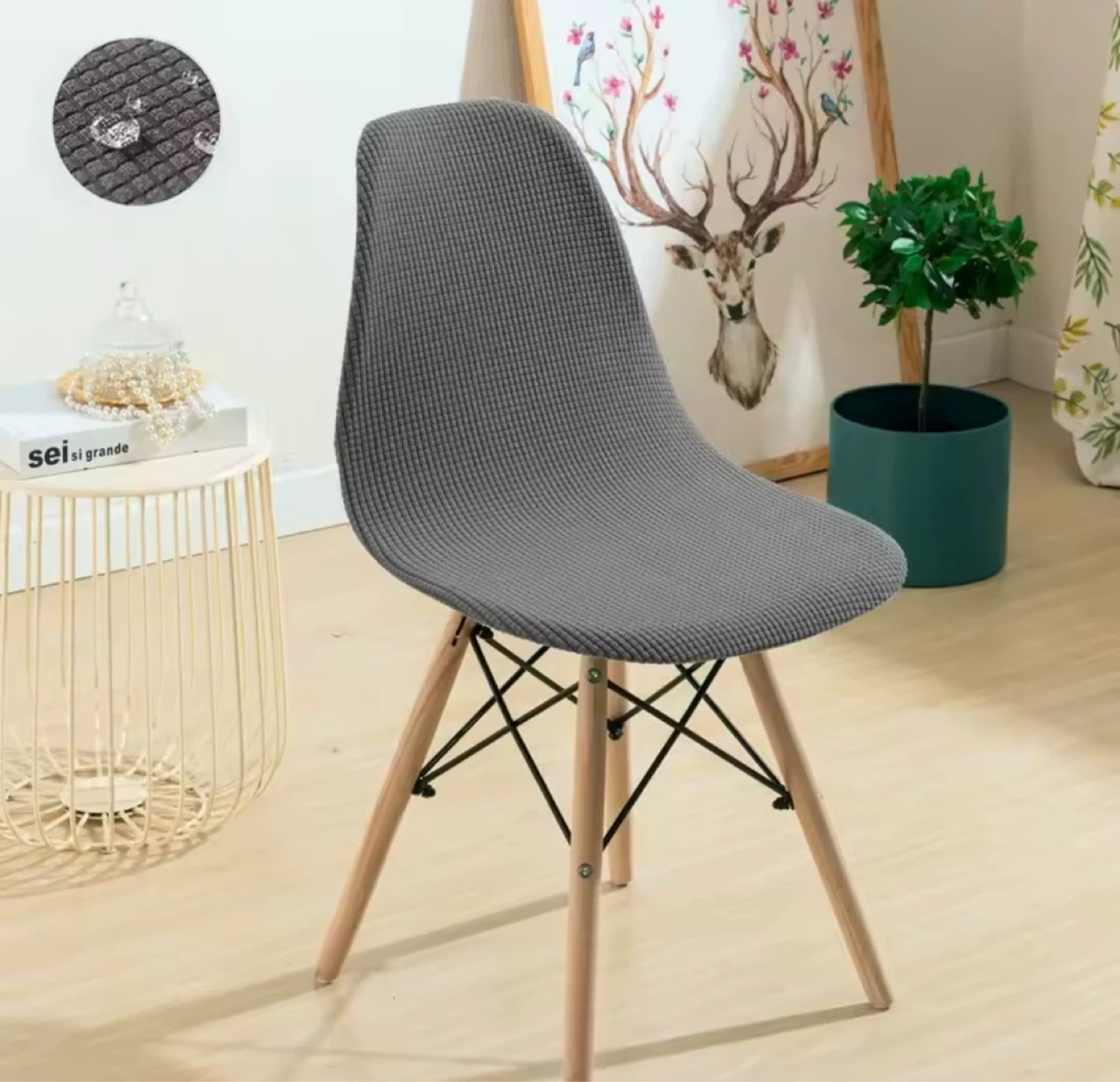 Set of 4 Kids/Small Chair Covers – Dark Gray