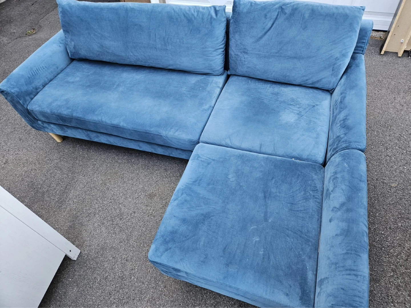 Blue Sectional Sofa with Ottoman - photo 2