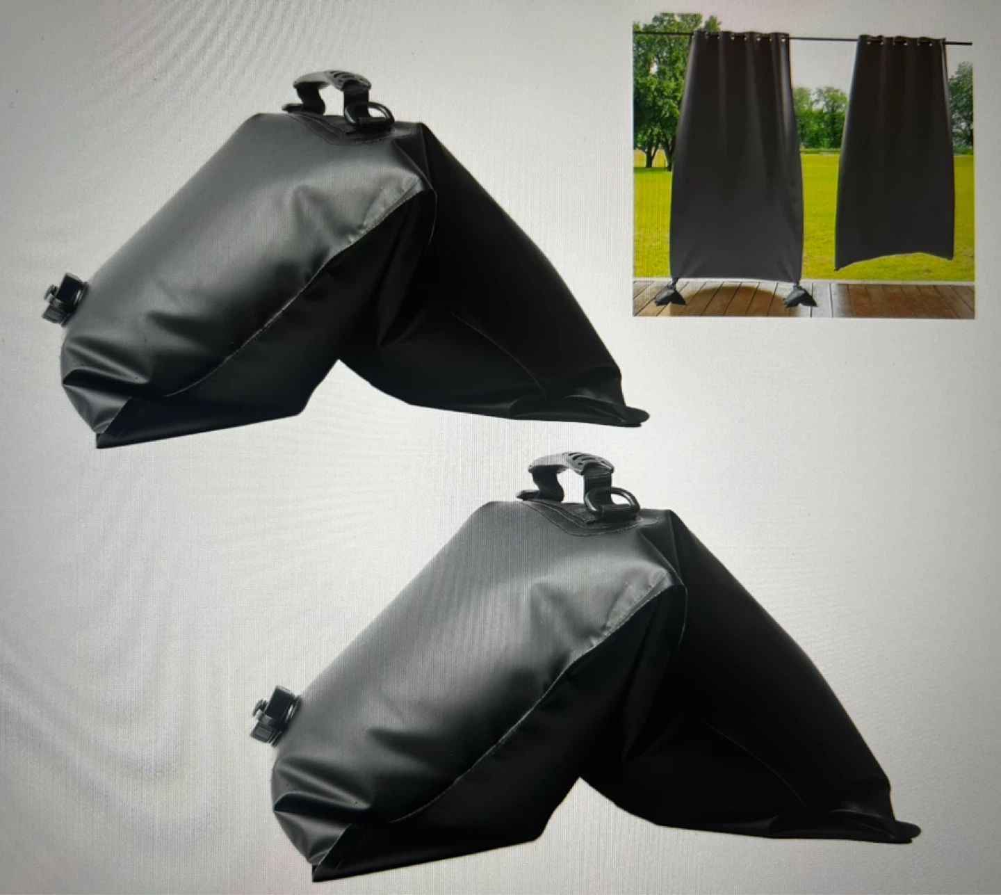 Canopy Water Weight Bag Set - Set of 2 Black