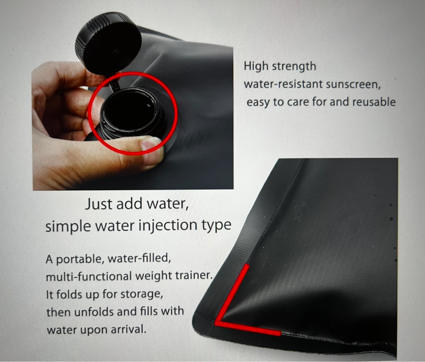 Canopy Water Weight Bag Set - Set of 2 Black - photo 4