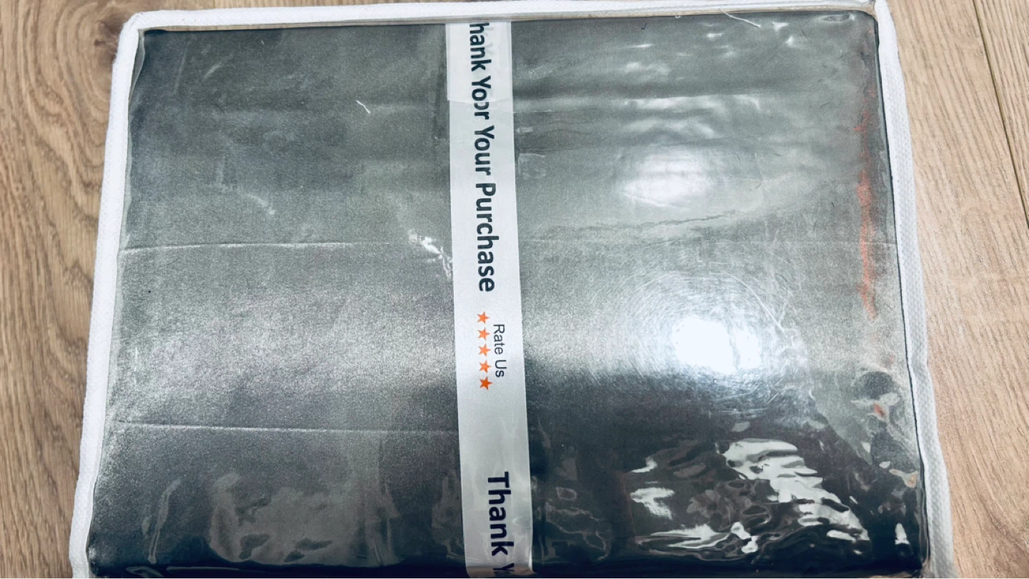 100% Mulberry Silk Sheet Set – Dark Gray – Queen – New - photo 2