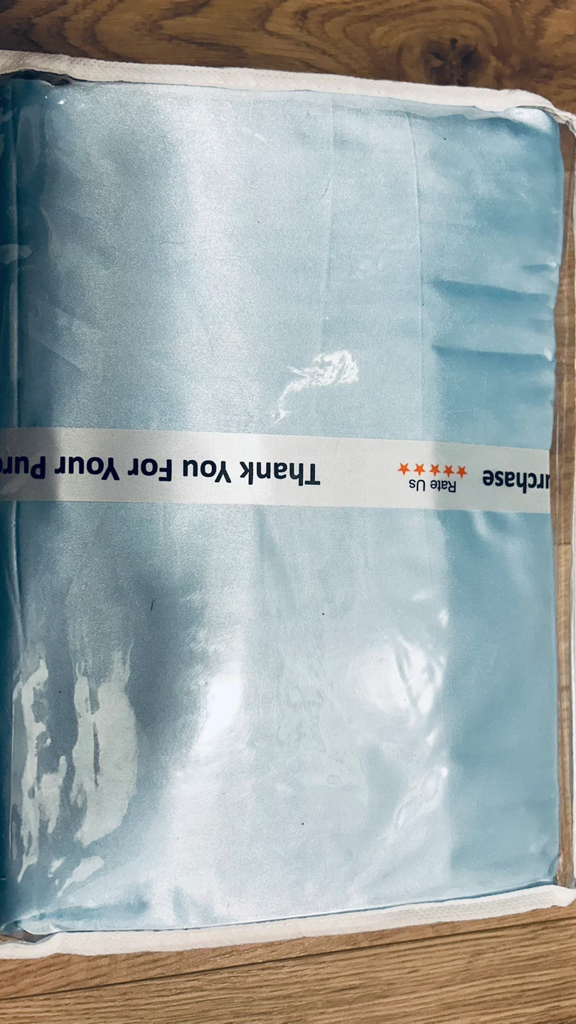 100% Mulberry Silk Sheet Set – Light Blue – King – New - photo 2