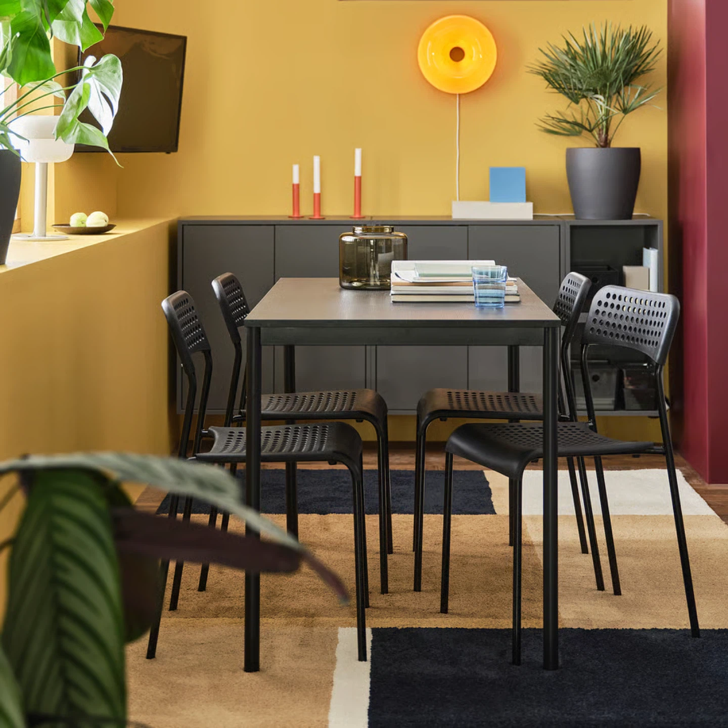 Black Dining Table and 4 Chairs Set- IKEA