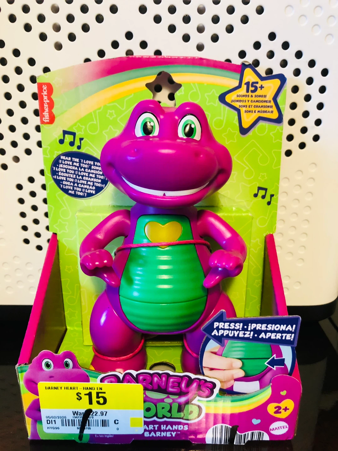 Fisher-Price Barney's World Heart Hands Barney Toy