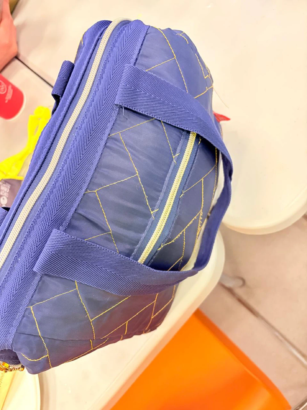 Quilted Navy Blue Tote Bag - photo 4
